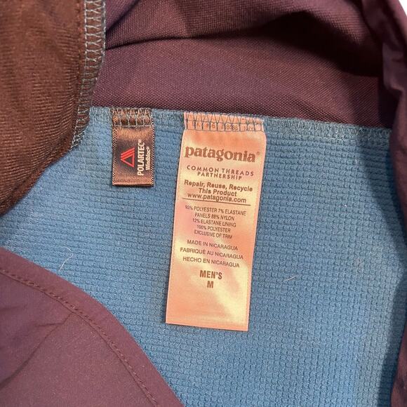 PATAGONIA Navy Blue M's Adze Hybrid Full Zip Outdoor Windbreaker Jacket Medium - Picture 7 of 9